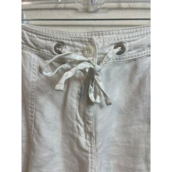 Tommy Bahama Sz 16 White 100% Linen Pants With Adjustable Tie Waist - Picture 2 of 9